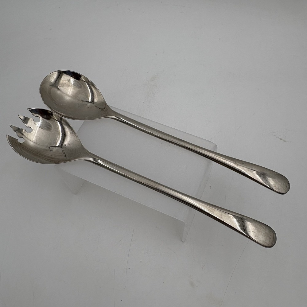 Vintage‎ Silver Plated Salad Serving Spoon & Fork Set from ITALY - 2-Piece Set